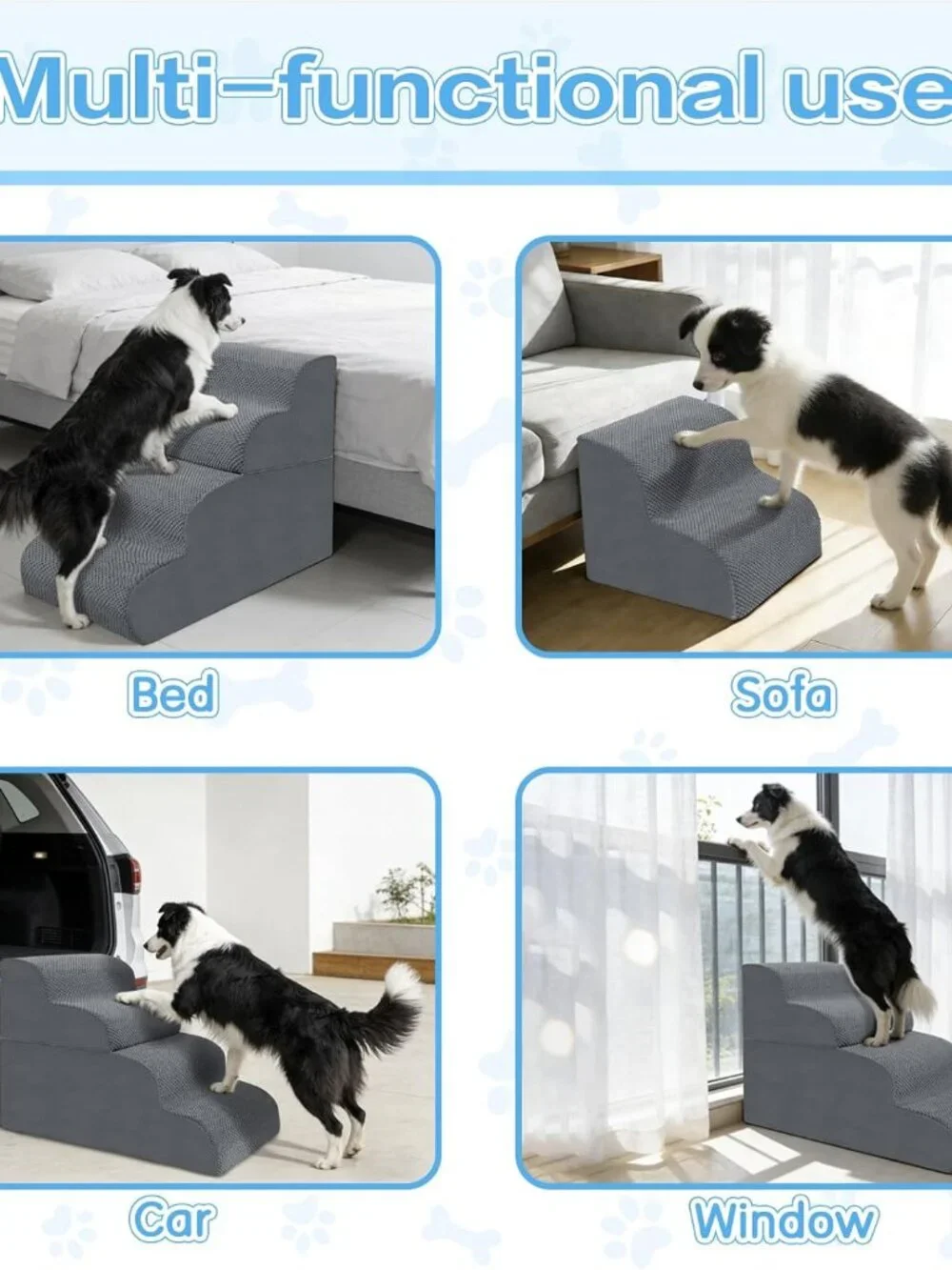 Dog Stairs for Small Dogs, 2-Steps Dog Ramp